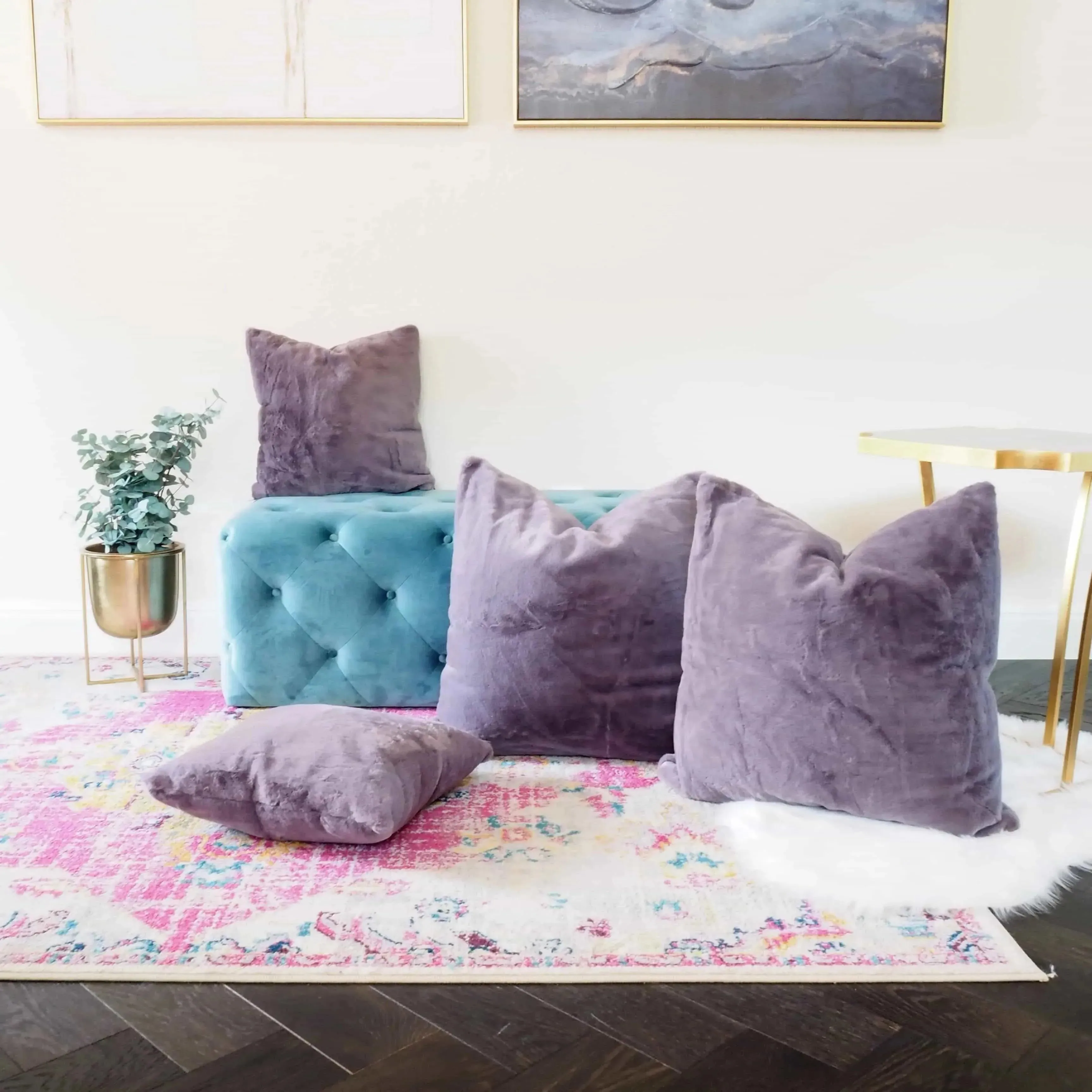 Faux Fur Euro Throw Pillows with Adjustable Inserts 26" x 26"
