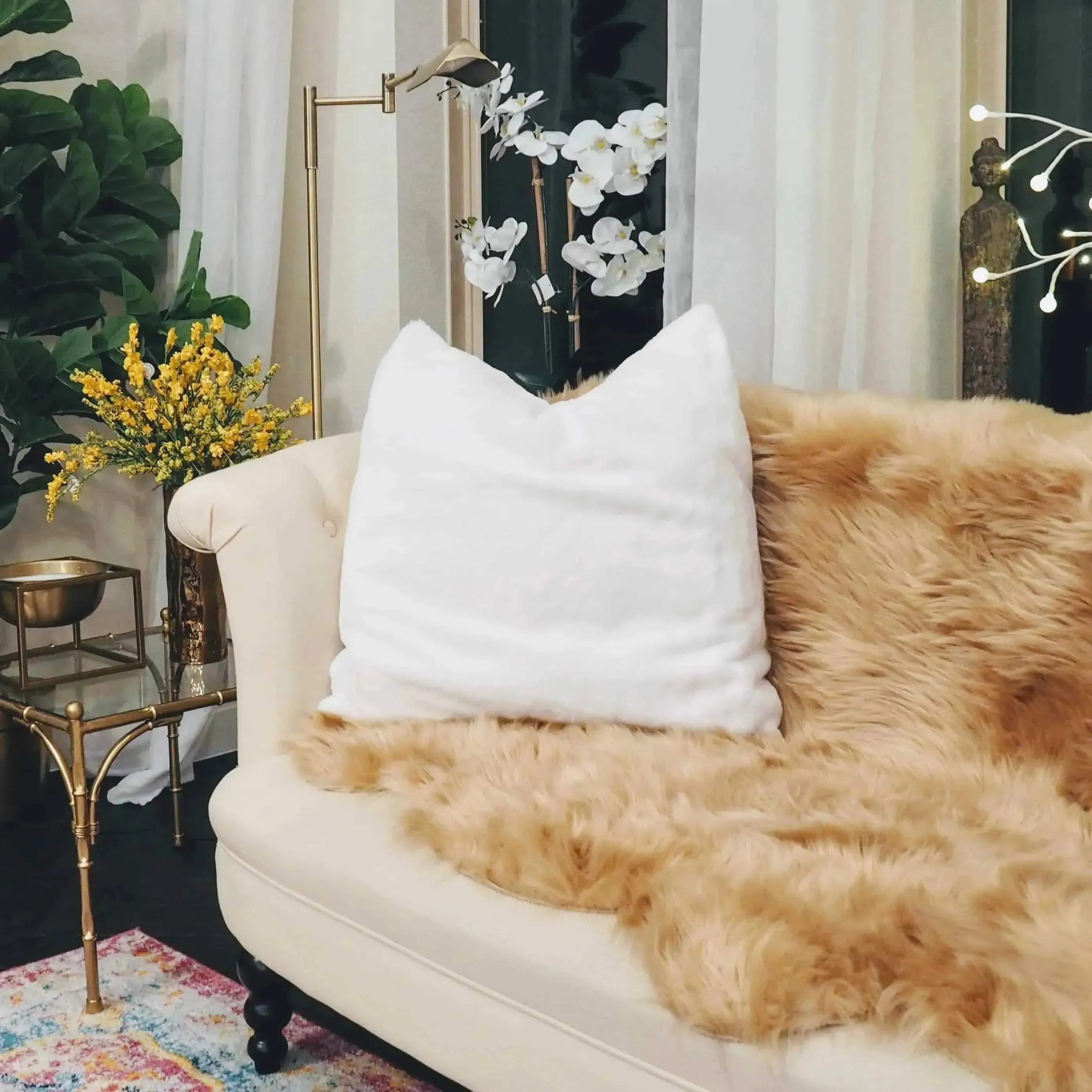 Faux Fur Euro Throw Pillows with Adjustable Inserts 26" x 26"