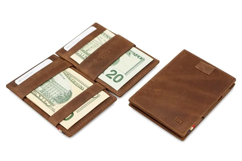Garzini RFID Leather Magic Wallet Card Sleeves Brushed