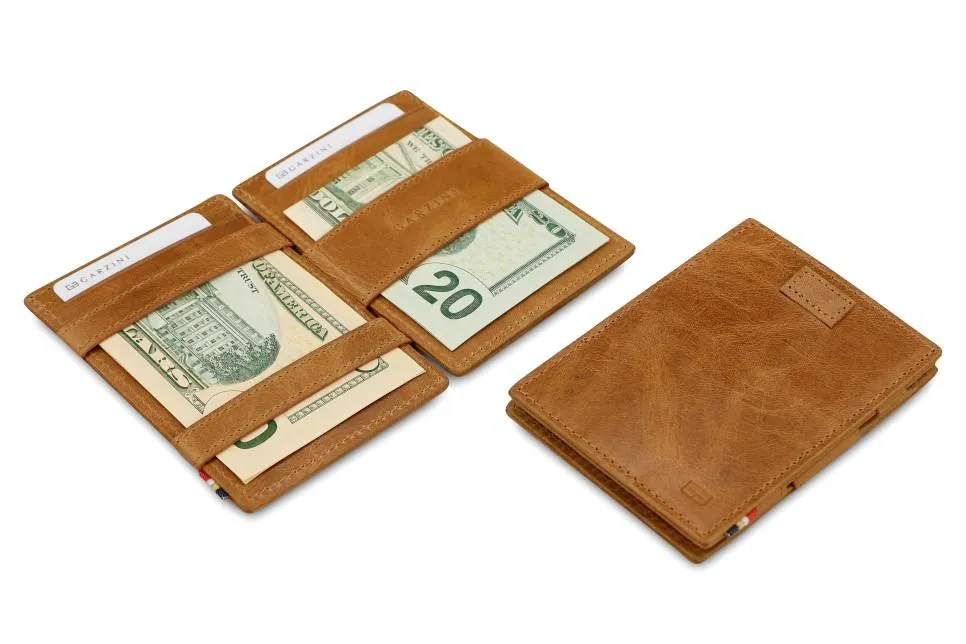 Garzini RFID Leather Magic Wallet Card Sleeves Brushed