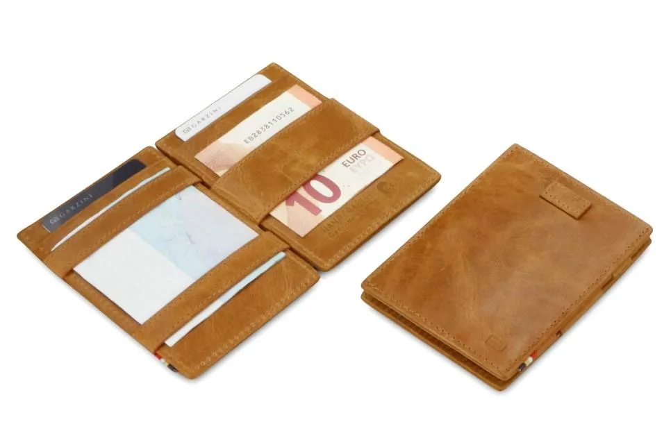 Garzini RFID Leather Magic Wallet Card Sleeves Brushed