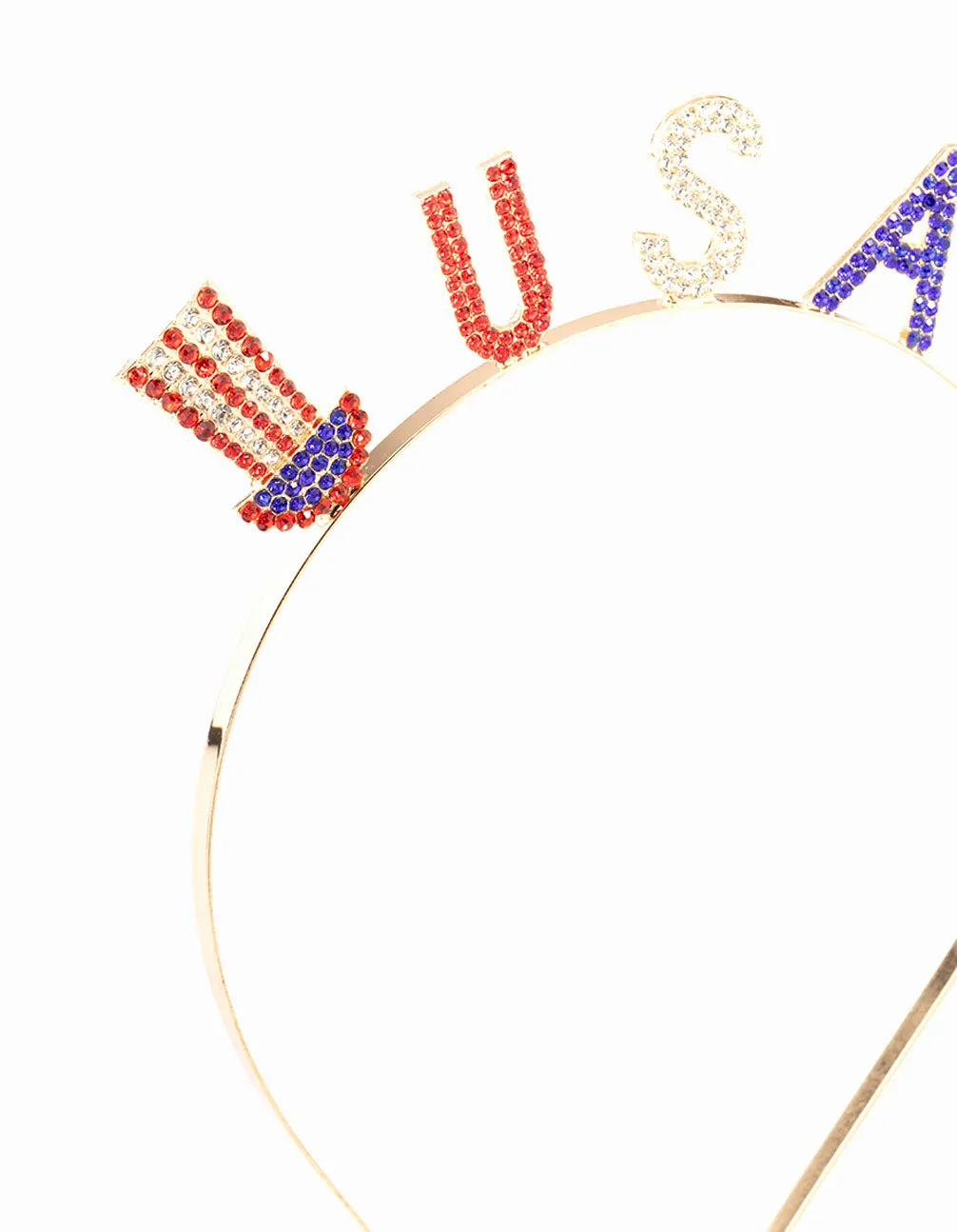 Gold USA Hat Diamante Headband