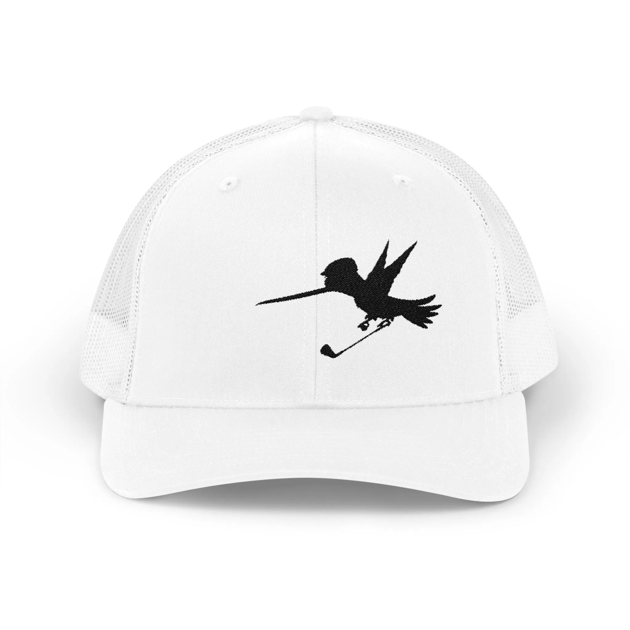 Golf Black Embroidered Trucker Hat