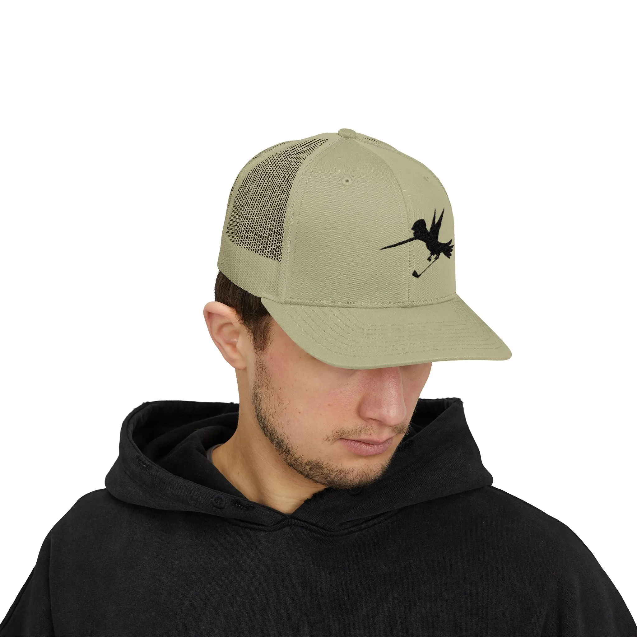 Golf Black Embroidered Trucker Hat