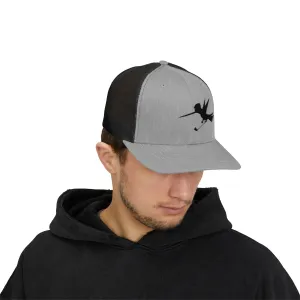 Golf Black Embroidered Trucker Hat