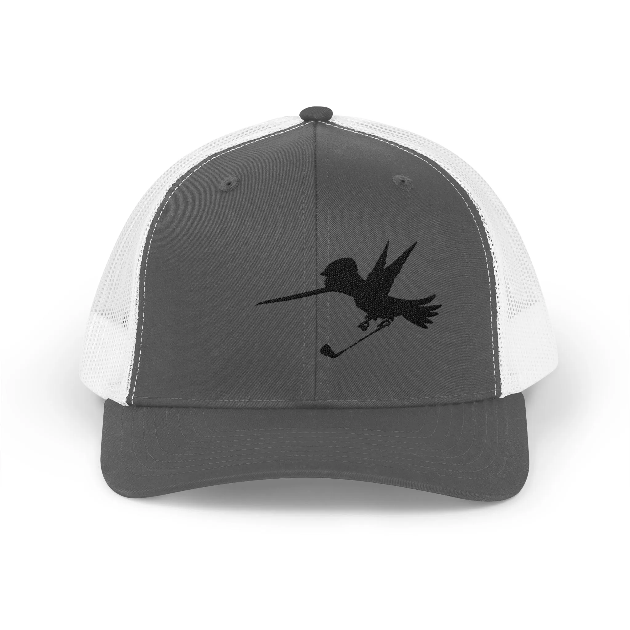 Golf Black Embroidered Trucker Hat