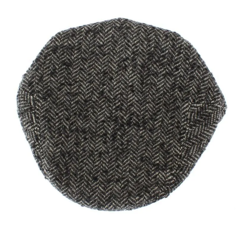 Gray Tweed Wool Newsboy Hat