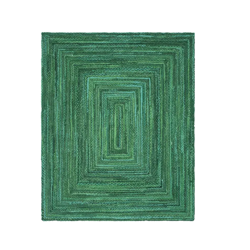 Green Hand Braided Jute Rug