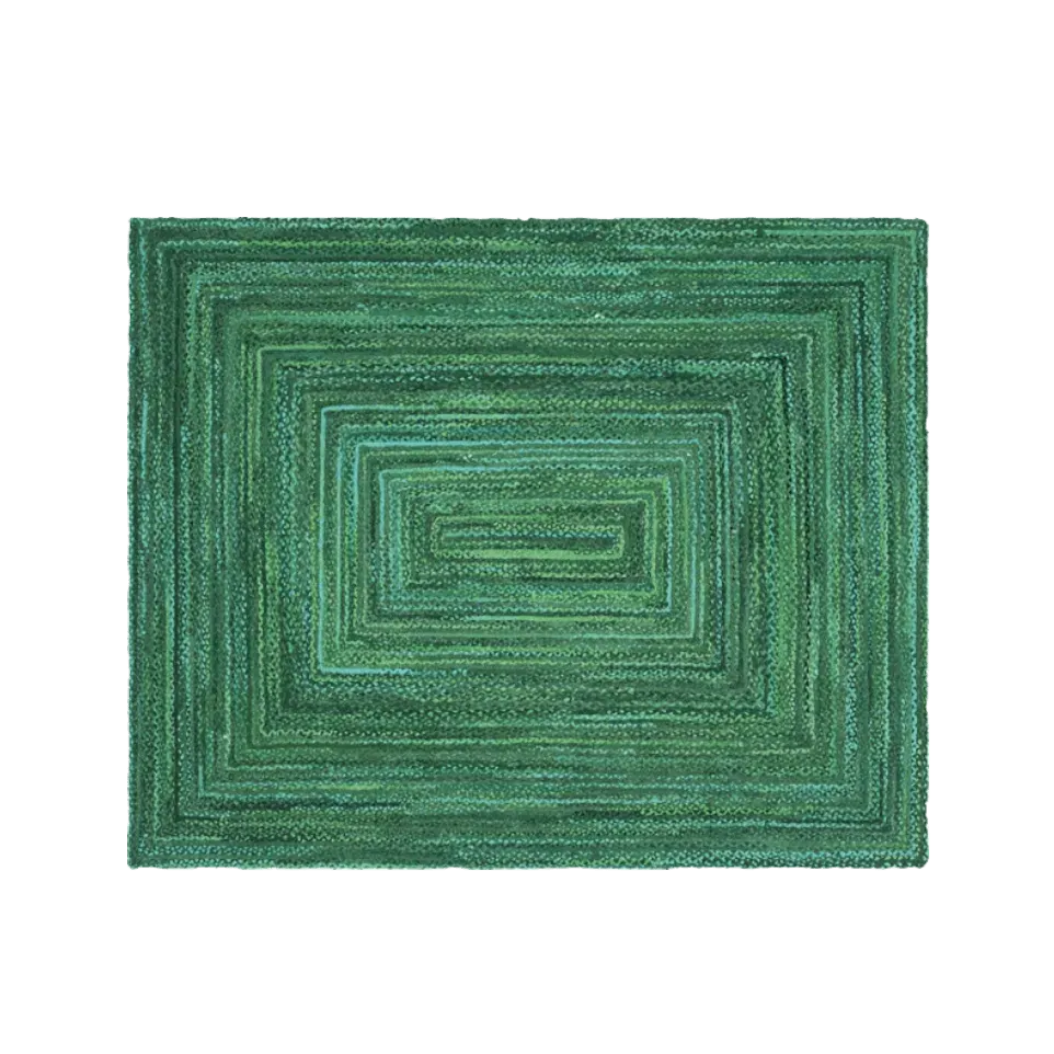 Green Hand Braided Jute Rug