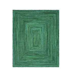 Green Hand Braided Jute Rug