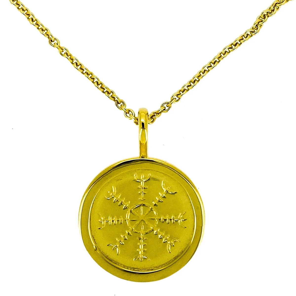 Helm of Awe - Gold plated silver necklace