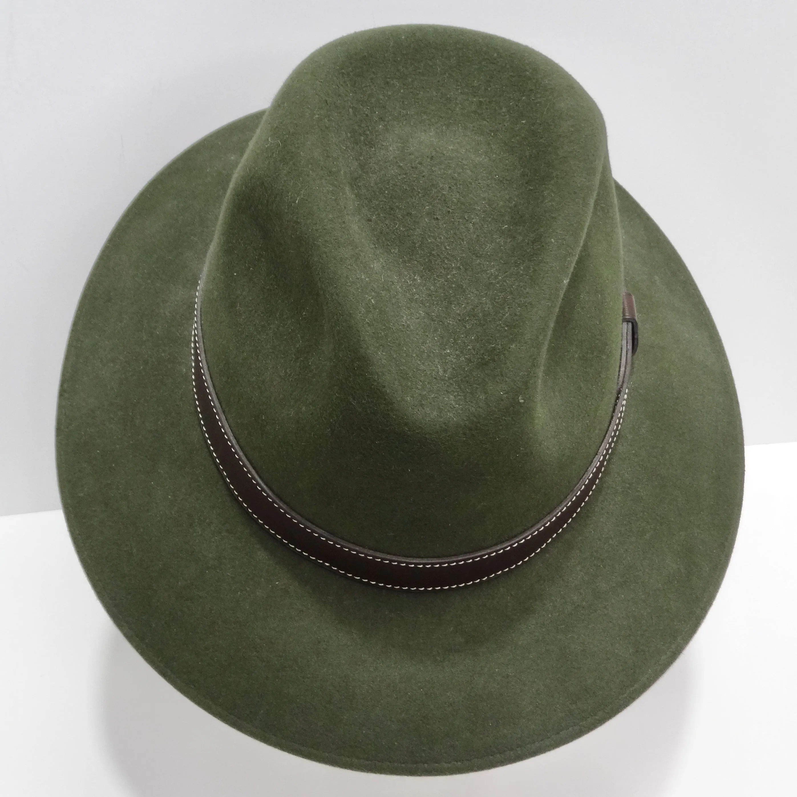Hermes 1980s Green Wide Brim Hat