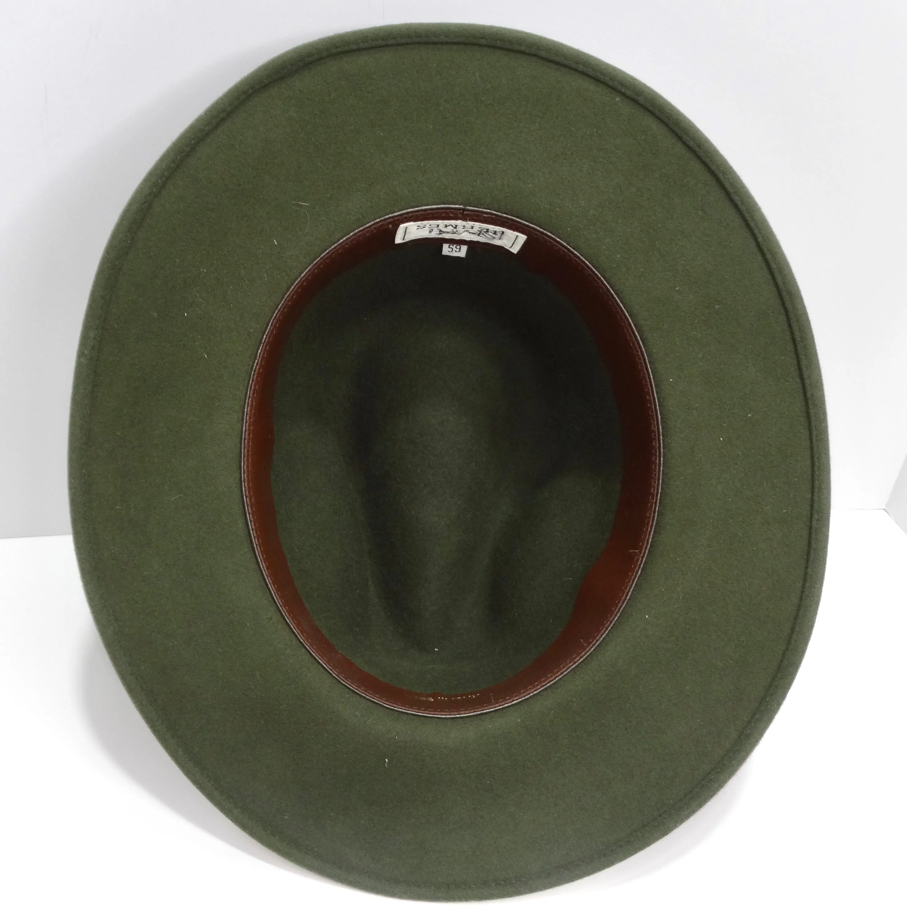 Hermes 1980s Green Wide Brim Hat