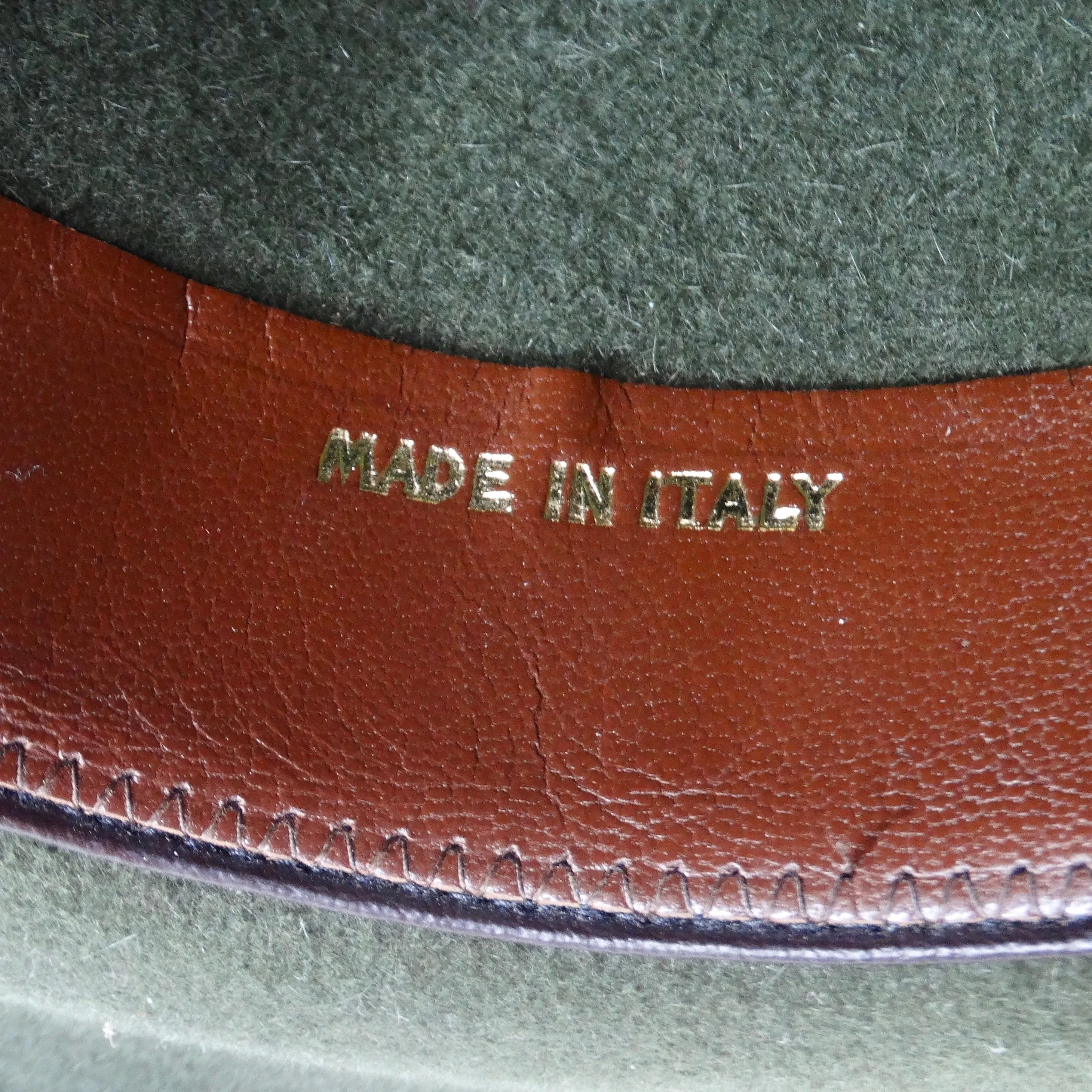 Hermes 1980s Green Wide Brim Hat