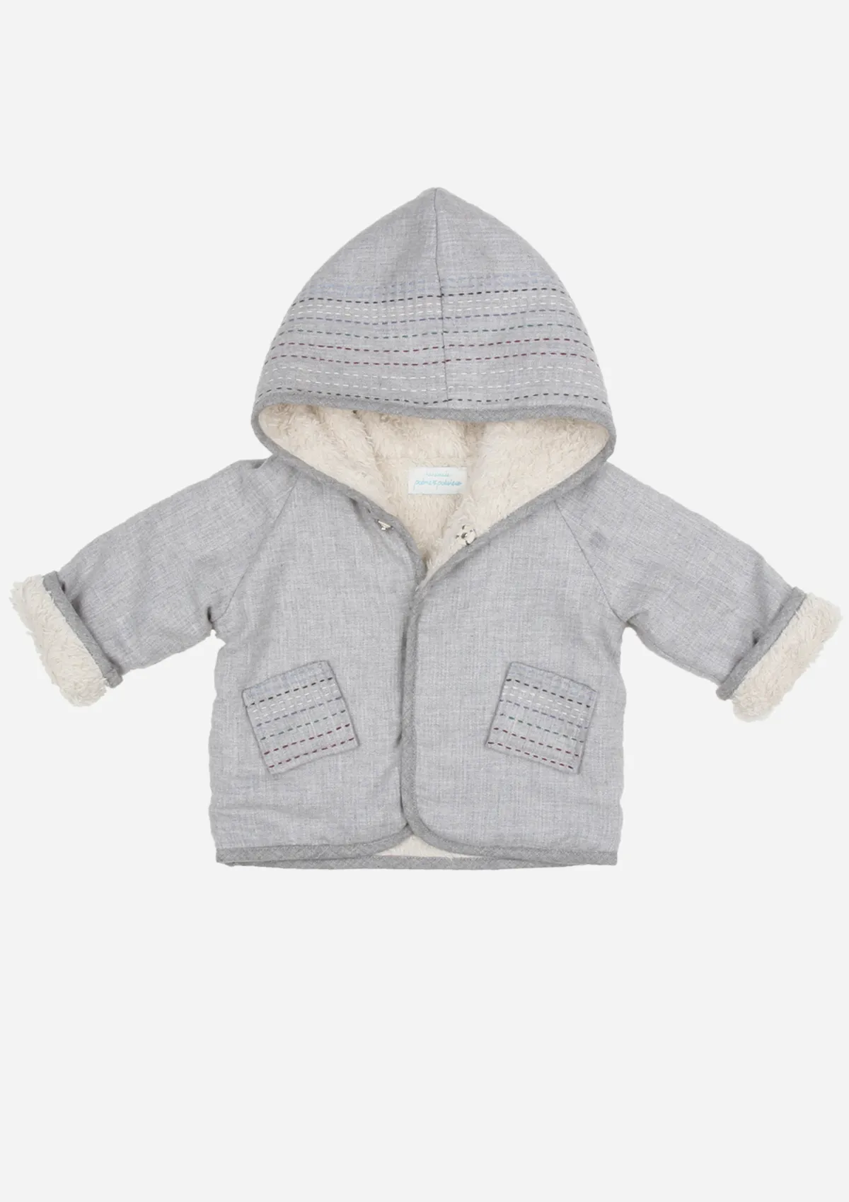 Hoodie Jacket with Hand Stitching, Stone