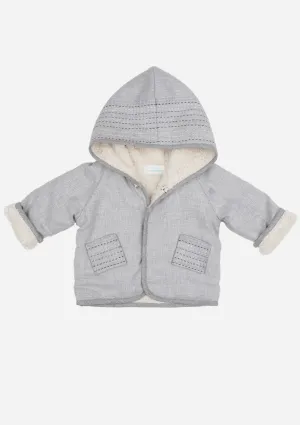 Hoodie Jacket with Hand Stitching, Stone