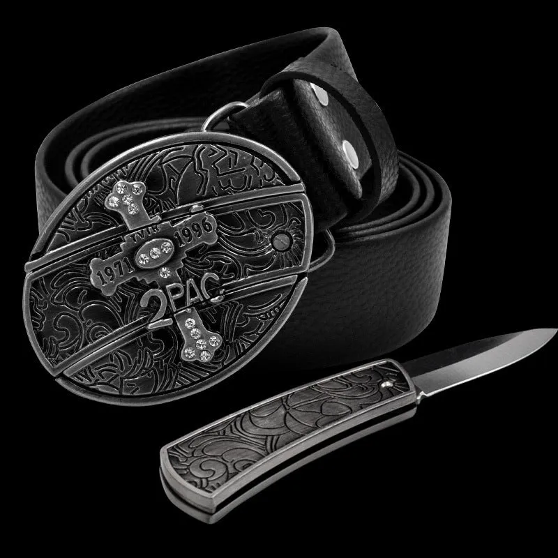 INSTOCK- Men's genuine leather belt, personalized skull belt with