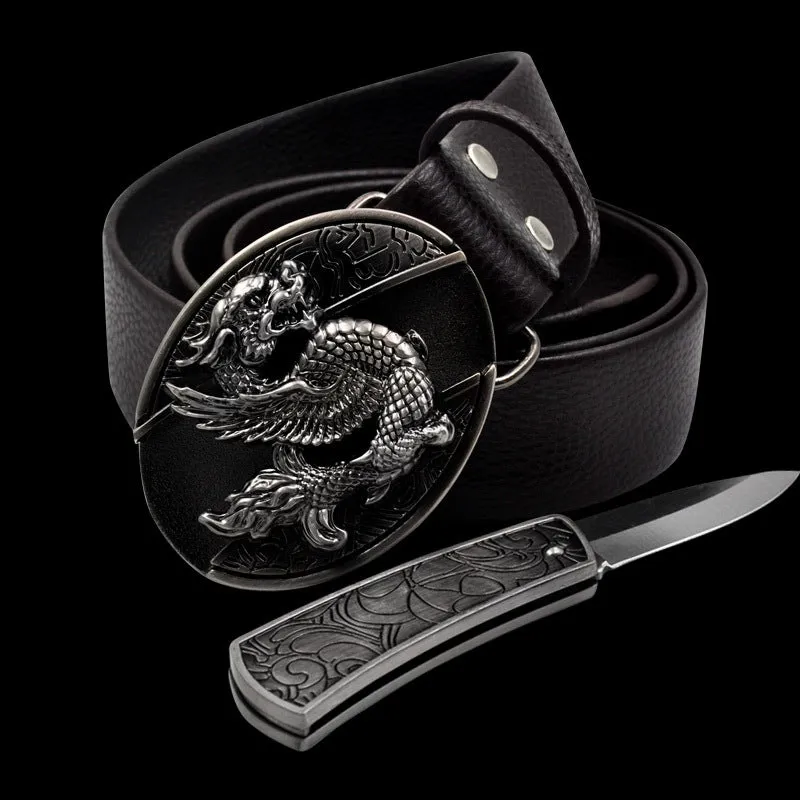 INSTOCK- Men's genuine leather belt, personalized skull belt with