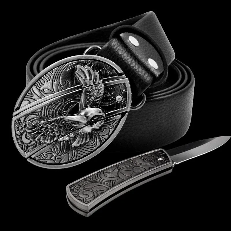 INSTOCK- Men's genuine leather belt, personalized skull belt with