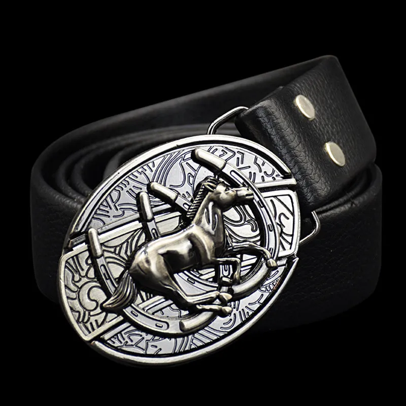 INSTOCK- Men's genuine leather belt, personalized skull belt with