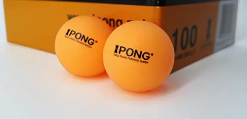 iPong Training Table Tennis Balls 100 Pack - 40mm 40  Regulation Bulk Ping Pong Balls for Competition and Recreational Play - Serves as Great Cat Toys - Indoor and Outdoor Compatible - Orange Balls