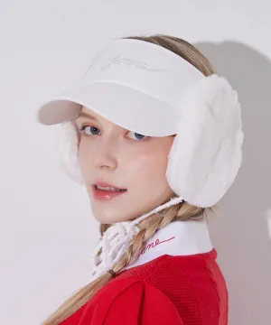 J.Jane 2way Fur Ear Flap Suncap - Ivory