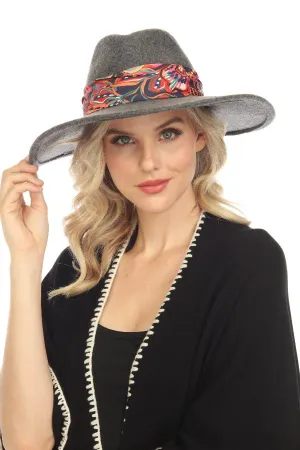 Johnny Was Charcoal Jade Wool Felt Hat Boho Chic MA6323