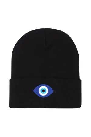 KNITTED BEANIE WTIH EVIL EYE