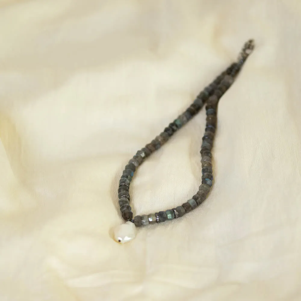 Labradorite and Pearl Necklace