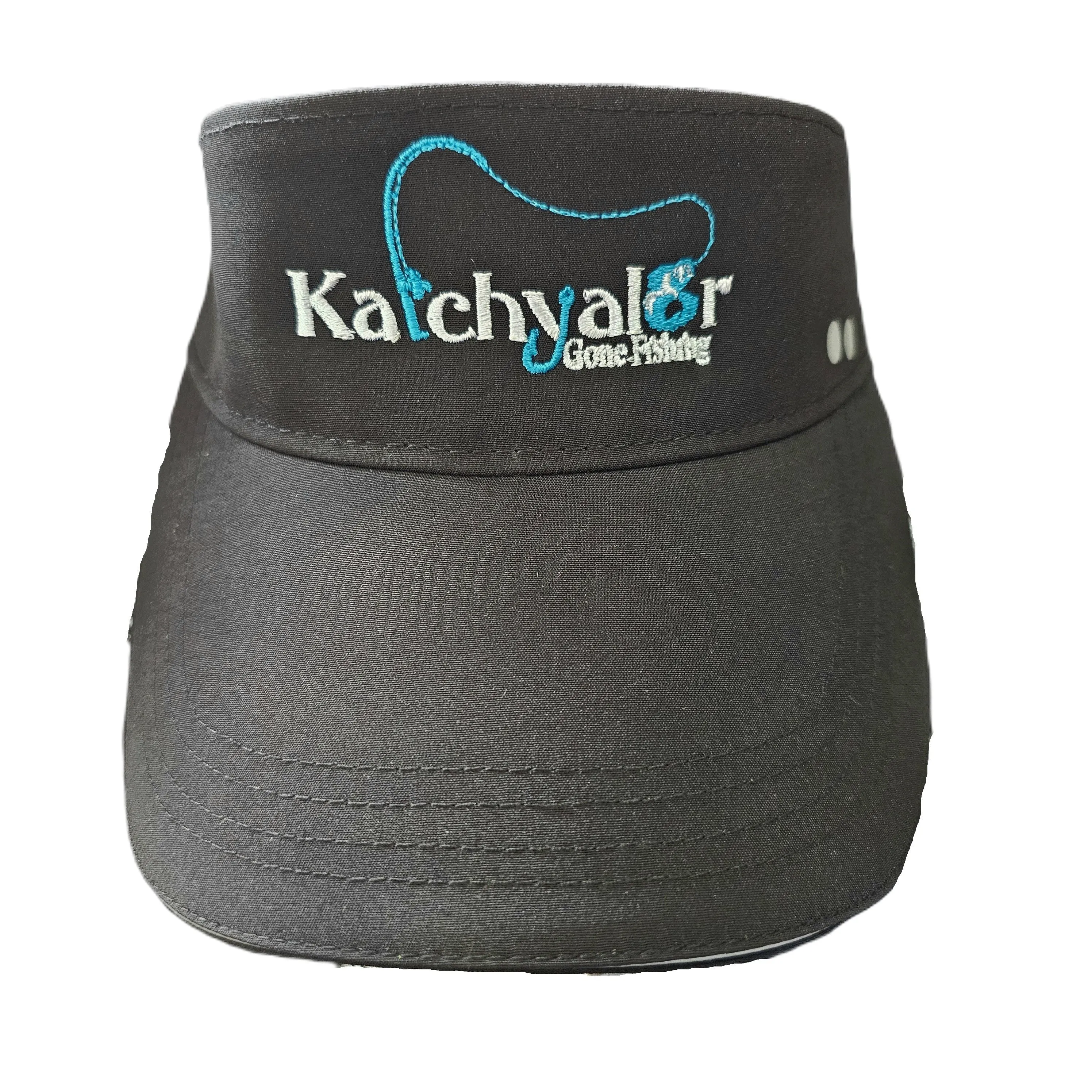 Ladies Black Visor - Blue Logo