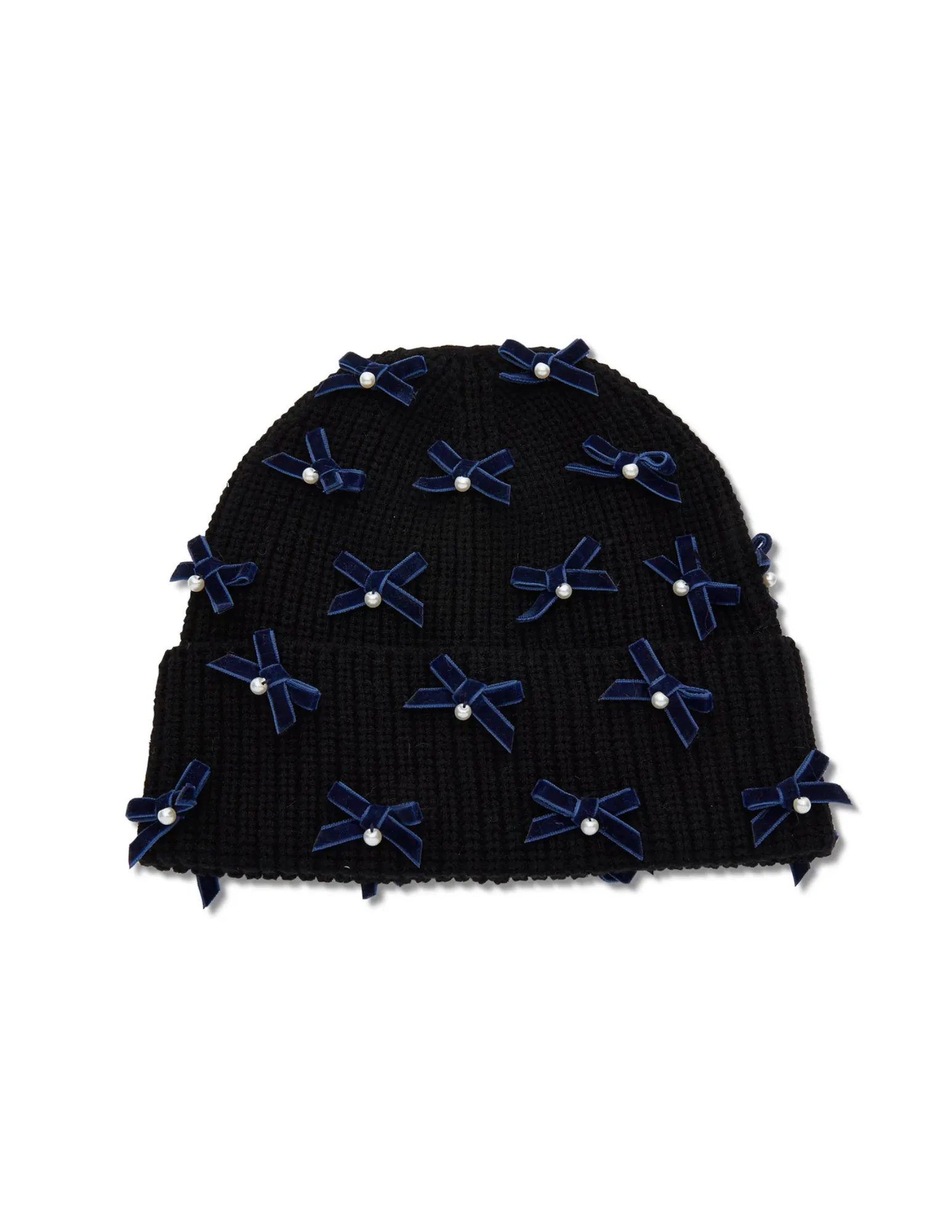 Lele Sadoughi Jet Bow Embellished Beanie