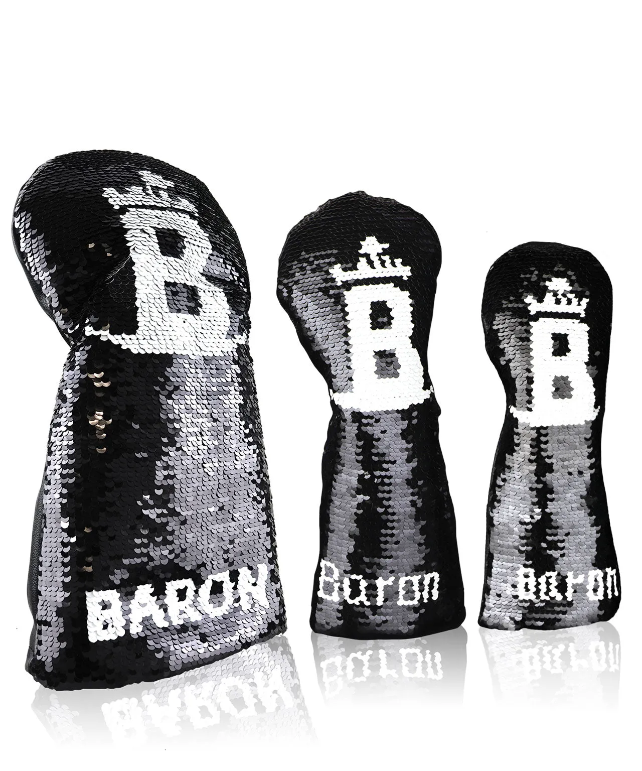 [Limited Edition] Baron Golf Spangle Driver, Wood, Utility Cover made by Finest Calf Leather [Hand-made] - Black