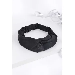 Love Knot Solid Head Band in Midnight Blue of Faux Silk