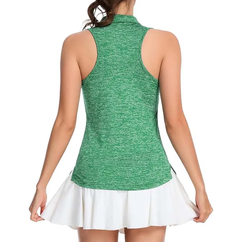 MATHCAT Women Collar Sleeveless Golf Shirts Moisture Wicking Athletic Polo Tank Tops