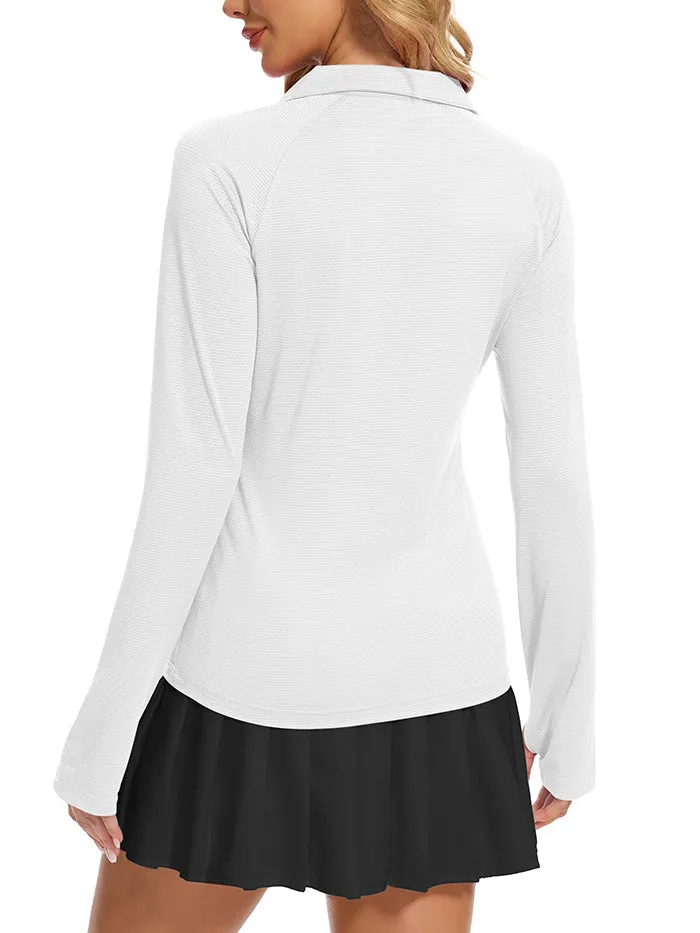 MATHCAT Women’s Long Sleeve Golf Shirts – UPF 50  Quick Dry Polo Tops Wholesale