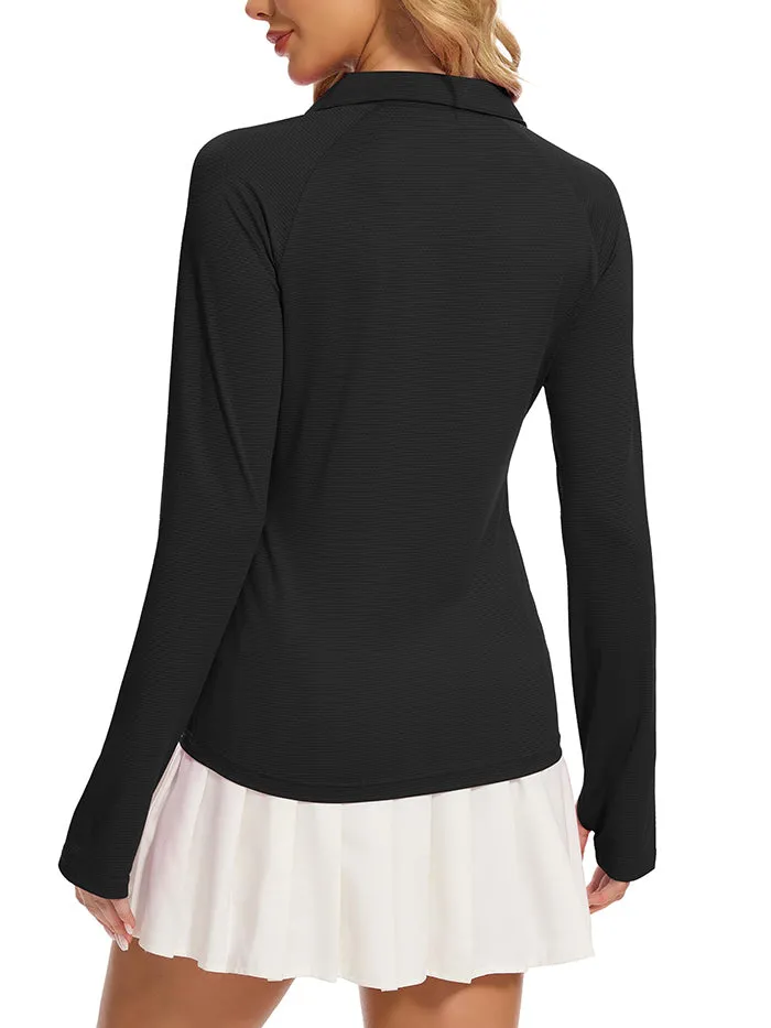 MATHCAT Women’s Long Sleeve Golf Shirts – UPF 50  Quick Dry Polo Tops Wholesale