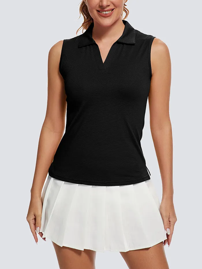 ‌MathCat Women's Sleeveless Golf Shirt - UPF 50 Quick-Dry & Lightweight Polo for Multi-Sport‌