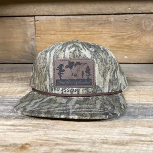 NEW Bottomland Leather Mallard Unstructured Rope Snapback