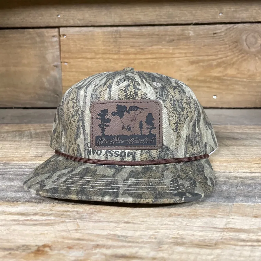 NEW Bottomland Leather Mallard Unstructured Rope Snapback