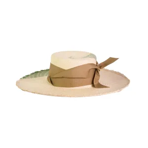 "Caracol" Frayed Cordovan Long Brim Hat
