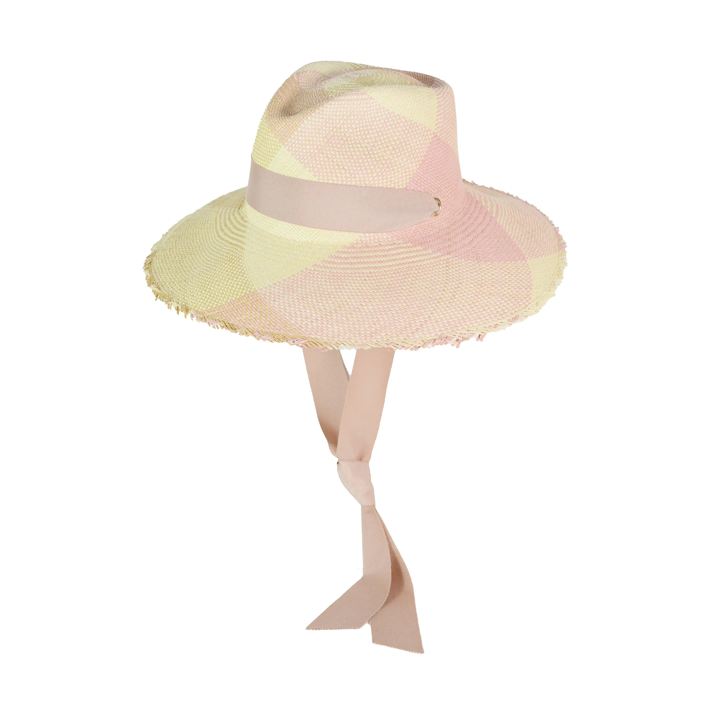 "Hojas" Frayed Aguacate Hat Long Brim