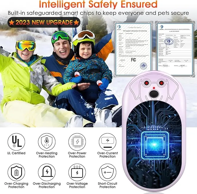 Rechargeable Hand Warmers 6000mAh Portable: Aleath Warm Gifts for Outdoor Hunting Camping - 2 Pack Electric Hot Handwarmers for Women Men
