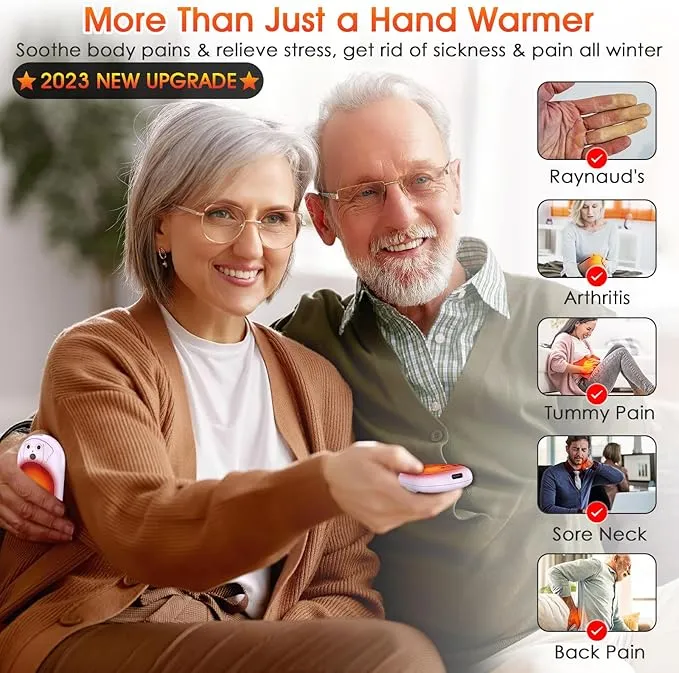 Rechargeable Hand Warmers 6000mAh Portable: Aleath Warm Gifts for Outdoor Hunting Camping - 2 Pack Electric Hot Handwarmers for Women Men