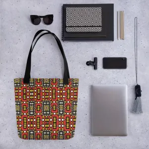 Red Yellow African Print Tote bag