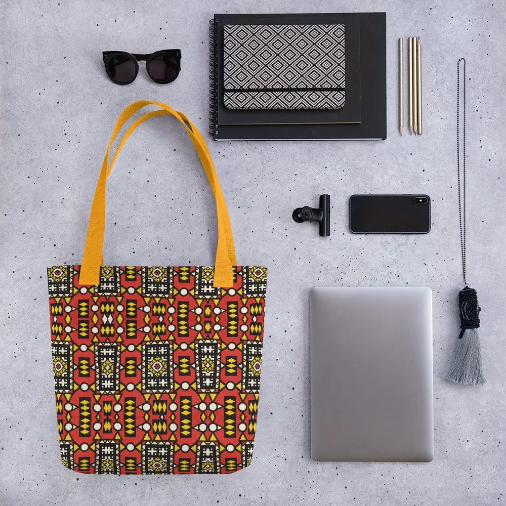 Red Yellow African Print Tote bag