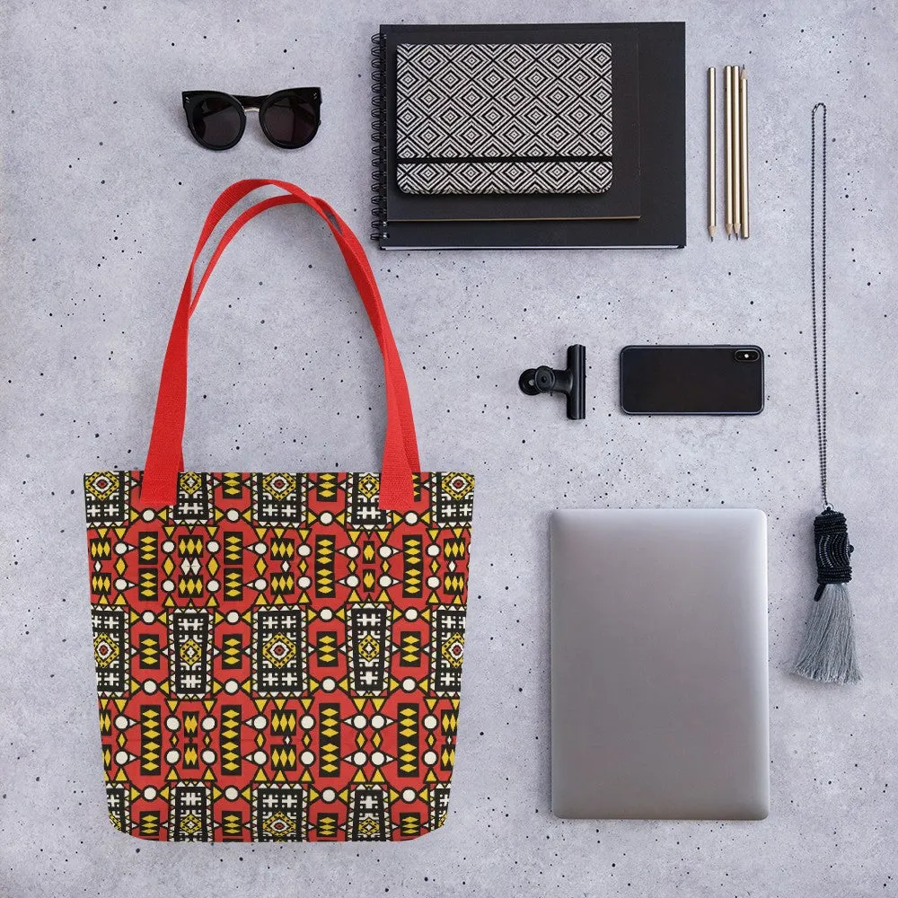 Red Yellow African Print Tote bag