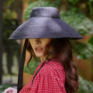 Reign Jute Hat, in Black