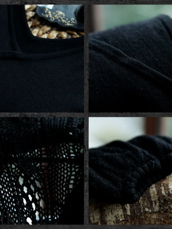 Sahara v-neck lantern sleeve knitted sweater