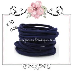 SALE 10 Nylon Headbands ~ Navy Blue ~ Fits Babies & Children
