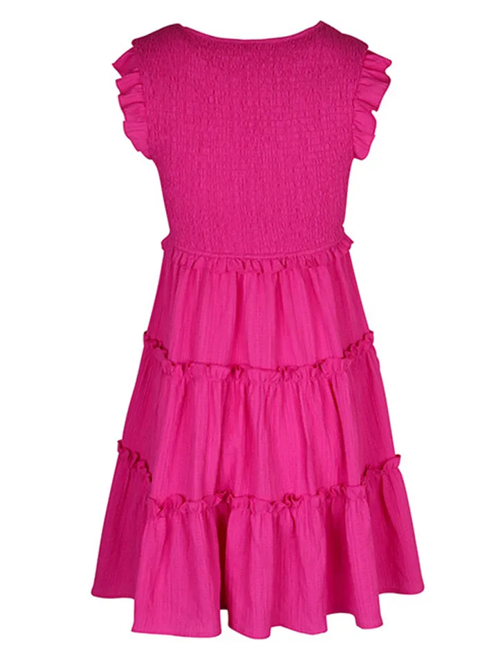 Sexy V Neck High-Rise Ruffle Mini Dress